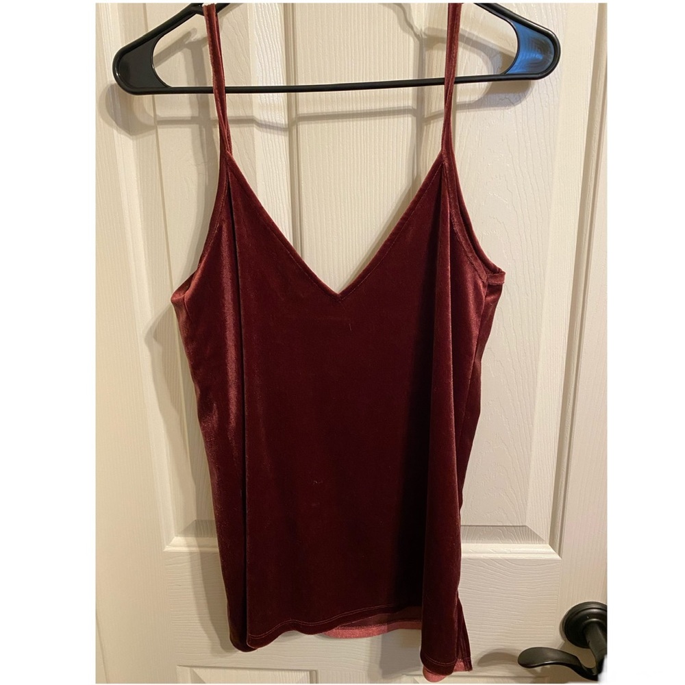 Old Navy Maroon Velvet Tank Top, Medium